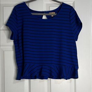 Takara Royal Blue Striped Blouse